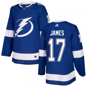 Authentic Adidas Youth Dominic James Blue Home Jersey - NHL Tampa Bay Lightning
