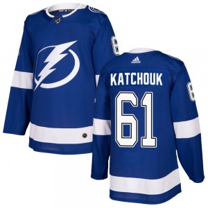 Authentic Adidas Youth Boris Katchouk Blue Home Jersey - NHL Tampa Bay Lightning