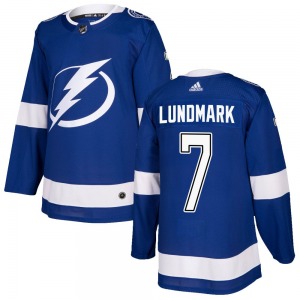 Authentic Adidas Youth Simon Lundmark Blue Home Jersey - NHL Tampa Bay Lightning