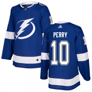 Authentic Adidas Youth Corey Perry Blue Home Jersey - NHL Tampa Bay Lightning