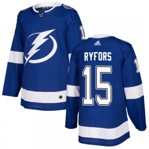 Authentic Adidas Youth Simon Ryfors Blue Home Jersey - NHL Tampa Bay Lightning