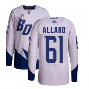 Authentic Adidas Youth Tristan Allard White 2022 Stadium Series Primegreen 2022 Stanley Cup Final Jersey - NHL Tampa Bay Lightni