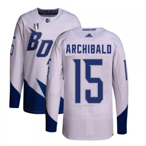 Authentic Adidas Youth Josh Archibald White 2022 Stadium Series Primegreen 2022 Stanley Cup Final Jersey - NHL Tampa Bay Lightni