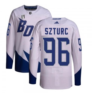 Authentic Adidas Youth Gabriel Szturc White 2022 Stadium Series Primegreen 2022 Stanley Cup Final Jersey - NHL Tampa Bay Lightni