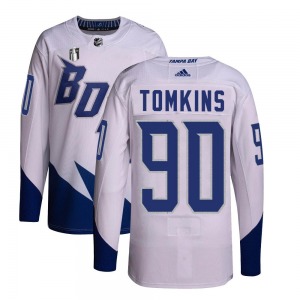 Authentic Adidas Youth Matt Tomkins White 2022 Stadium Series Primegreen 2022 Stanley Cup Final Jersey - NHL Tampa Bay Lightning