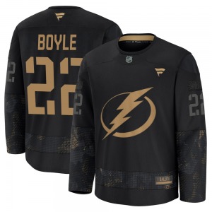 Premium Fanatics Youth Dan Boyle Black 2024 Military Appreciation Practice Jersey - NHL Tampa Bay Lightning