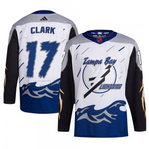 Authentic Adidas Youth Wendel Clark White Reverse Retro 2.0 Jersey - NHL Tampa Bay Lightning