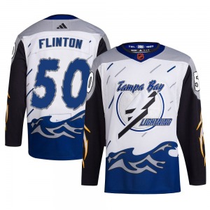 Authentic Adidas Youth Cooper Flinton White Reverse Retro 2.0 Jersey - NHL Tampa Bay Lightning