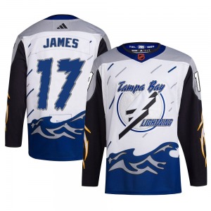 Authentic Adidas Youth Dominic James White Reverse Retro 2.0 Jersey - NHL Tampa Bay Lightning