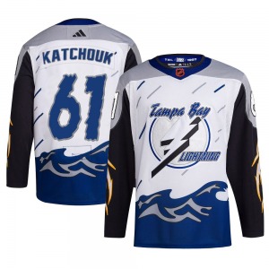 Authentic Adidas Youth Boris Katchouk White Reverse Retro 2.0 Jersey - NHL Tampa Bay Lightning