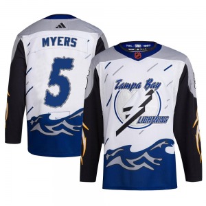 Authentic Adidas Youth Philippe Myers White Reverse Retro 2.0 Jersey - NHL Tampa Bay Lightning