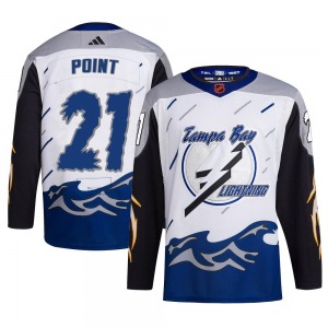 Authentic Adidas Youth Brayden Point White Reverse Retro 2.0 Jersey - NHL Tampa Bay Lightning