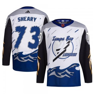 Authentic Adidas Youth Conor Sheary White Reverse Retro 2.0 Jersey - NHL Tampa Bay Lightning