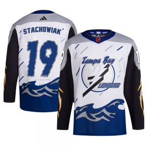 Authentic Adidas Youth Wojciech Stachowiak White Reverse Retro 2.0 Jersey - NHL Tampa Bay Lightning