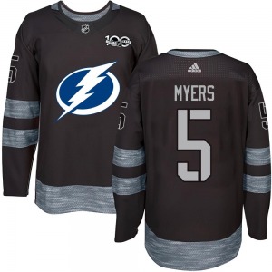 Authentic Adult Philippe Myers Black 1917-2017 100th Anniversary Jersey - NHL Tampa Bay Lightning