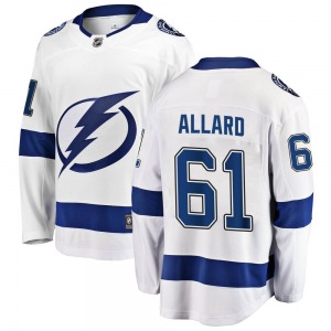 Breakaway Fanatics Branded Youth Tristan Allard White Away Jersey - NHL Tampa Bay Lightning