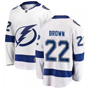 Breakaway Fanatics Branded Youth Logan Brown White Away Jersey - NHL Tampa Bay Lightning