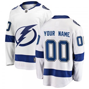 Breakaway Fanatics Branded Youth Custom White Custom Away Jersey - NHL Tampa Bay Lightning