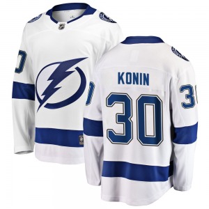 Breakaway Fanatics Branded Youth Kyle Konin White Away Jersey - NHL Tampa Bay Lightning