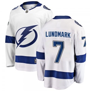 Breakaway Fanatics Branded Youth Simon Lundmark White Away Jersey - NHL Tampa Bay Lightning