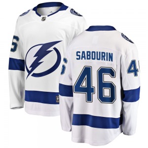 Breakaway Fanatics Branded Youth Scott Sabourin White Away Jersey - NHL Tampa Bay Lightning