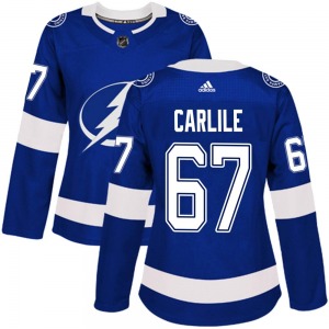 Authentic Adidas Women's Declan Carlile Blue Home Jersey - NHL Tampa Bay Lightning