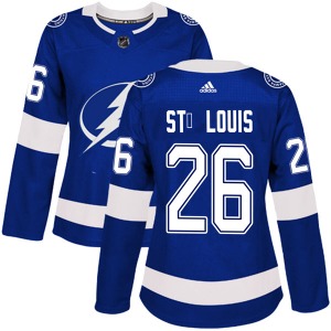 Authentic Adidas Women's Martin St. Louis Blue Home Jersey - NHL Tampa Bay Lightning