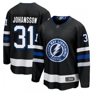 Premier Fanatics Branded Adult Jonas Johansson Black Breakaway Alternate Jersey - NHL Tampa Bay Lightning