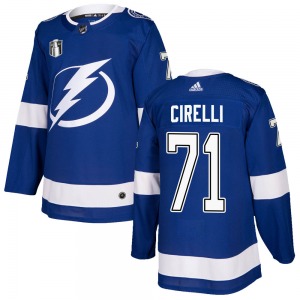 Authentic Adidas Youth Anthony Cirelli Blue Home 2022 Stanley Cup Final Jersey - NHL Tampa Bay Lightning