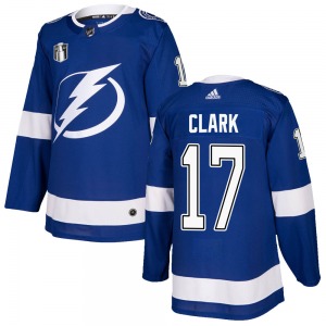 Authentic Adidas Youth Wendel Clark Blue Home 2022 Stanley Cup Final Jersey - NHL Tampa Bay Lightning