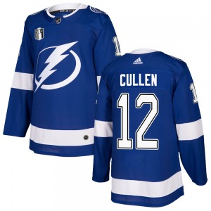 Authentic Adidas Youth John Cullen Blue Home 2022 Stanley Cup Final Jersey - NHL Tampa Bay Lightning