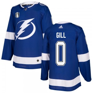 Authentic Adidas Youth Dyllan Gill Blue Home 2022 Stanley Cup Final Jersey - NHL Tampa Bay Lightning