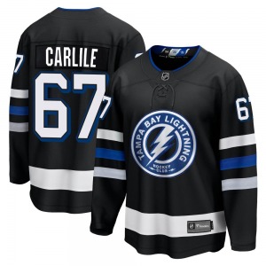 Premier Fanatics Branded Youth Declan Carlile Black Breakaway Alternate Jersey - NHL Tampa Bay Lightning