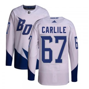 Authentic Adidas Youth Declan Carlile White 2022 Stadium Series Primegreen Jersey - NHL Tampa Bay Lightning