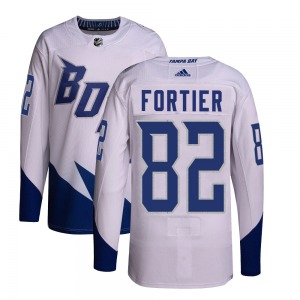 Authentic Adidas Youth Gabriel Fortier White 2022 Stadium Series Primegreen Jersey - NHL Tampa Bay Lightning