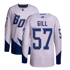 Authentic Adidas Youth Dyllan Gill White 2022 Stadium Series Primegreen Jersey - NHL Tampa Bay Lightning