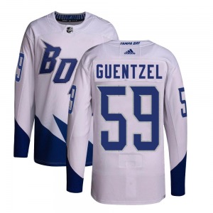 Authentic Adidas Youth Jake Guentzel White 2022 Stadium Series Primegreen Jersey - NHL Tampa Bay Lightning