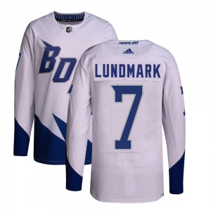 Authentic Adidas Youth Simon Lundmark White 2022 Stadium Series Primegreen Jersey - NHL Tampa Bay Lightning