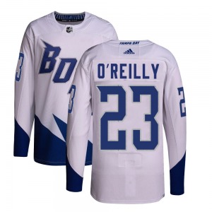 Authentic Adidas Youth Sam O'Reilly White 2022 Stadium Series Primegreen Jersey - NHL Tampa Bay Lightning