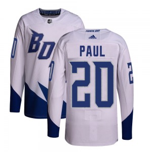 Authentic Adidas Youth Nick Paul White 2022 Stadium Series Primegreen Jersey - NHL Tampa Bay Lightning