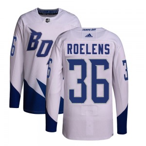 Authentic Adidas Youth Milo Roelens White 2022 Stadium Series Primegreen Jersey - NHL Tampa Bay Lightning