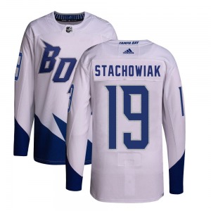 Authentic Adidas Youth Wojciech Stachowiak White 2022 Stadium Series Primegreen Jersey - NHL Tampa Bay Lightning
