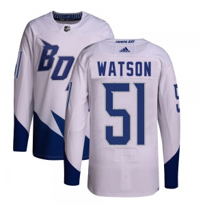 Authentic Adidas Youth Austin Watson White 2022 Stadium Series Primegreen Jersey - NHL Tampa Bay Lightning