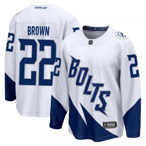 Breakaway Fanatics Branded Youth Logan Brown White 2022 Stadium Series Jersey - NHL Tampa Bay Lightning