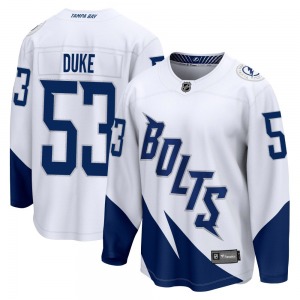 Breakaway Fanatics Branded Youth Dylan Duke White 2022 Stadium Series Jersey - NHL Tampa Bay Lightning
