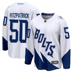 Breakaway Fanatics Branded Youth Evan Fitzpatrick White 2022 Stadium Series Jersey - NHL Tampa Bay Lightning