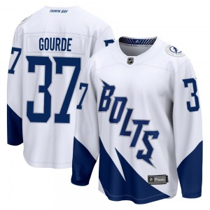 Breakaway Fanatics Branded Youth Yanni Gourde White 2022 Stadium Series Jersey - NHL Tampa Bay Lightning