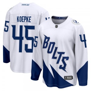 Breakaway Fanatics Branded Youth Cole Koepke White 2022 Stadium Series Jersey - NHL Tampa Bay Lightning