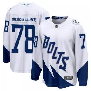 Breakaway Fanatics Branded Youth Emil Martinsen Lilleberg White 2022 Stadium Series Jersey - NHL Tampa Bay Lightning
