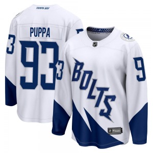 Breakaway Fanatics Branded Youth Daren Puppa White 2022 Stadium Series Jersey - NHL Tampa Bay Lightning